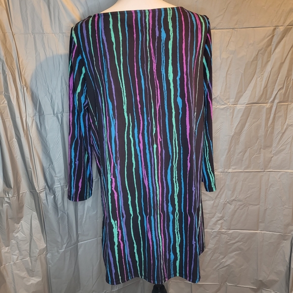 Women's Bob Mackie Wearable Art Striped Tunic Top Size M - Picture 2 of 6
